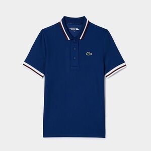 Lacoste Women’s Navy Polo with Striped Collar